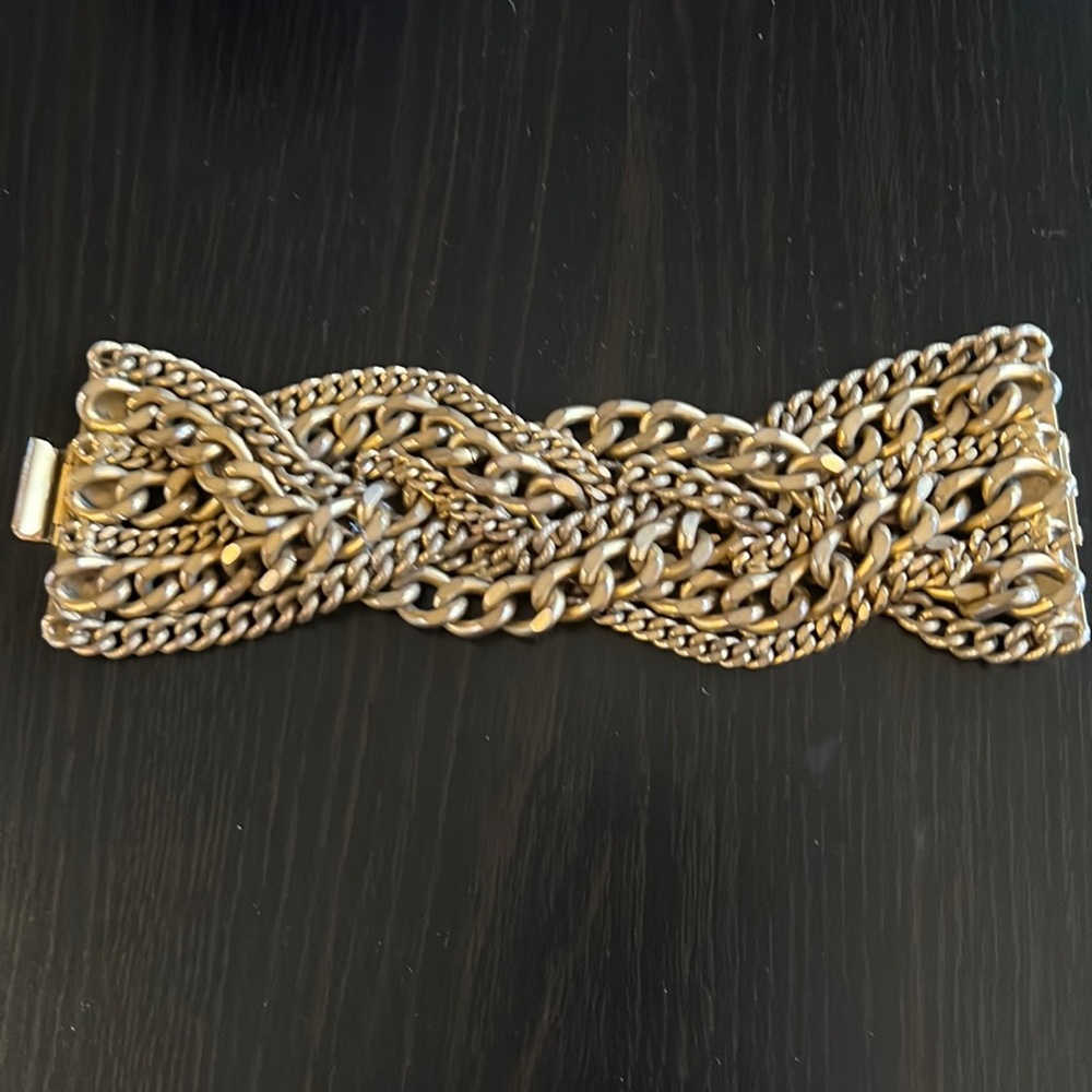 24kt Antique Gold Plated Brass Chain Bracelet.